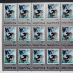 ALBANIEN MI-NR. 1720-1727 POSTFRISCH BOGENTEIL (15) NATIONALE GEMÄLDE 1974