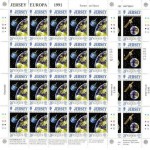 JERSEY MI-NR. 539-542 POSTFRISCH KLEINBOGENSATZ EUROPA 1991 EUROPÄISCHE RAUMFAHRT