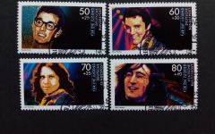 DEUTSCHLAND MI-NR. 1360-1363 GESTEMPELT(USED) JUGEND 1988 MUSIK JOHN LENNON ELVIS PRESLEY BUDDY HOLLY
