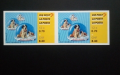 SCHWEIZ MH 0-122 GESTEMPELT SCHNEEKUGEL MIT HUNDEN 2001