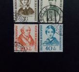 DEUTSCHLAND MI-NR. 222-225 GESTEMPELT(USED) HELFER DER MENSCHHEIT KOLPING HAHNEMANN NIGHTINGALE