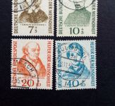 DEUTSCHLAND MI-NR. 222-225 GESTEMPELT(USED) HELFER DER MENSCHHEIT KOLPING HAHNEMANN NIGHTINGALE