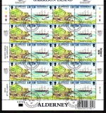 ALDERNEY MI-NR. 108-115 GESTEMPELT(USED) KLEINBOGENSATZ HISTORISCHE ENTWICKLUNG SCHIFFE KUTSCHE