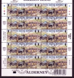 ALDERNEY MI-NR. 108-115 GESTEMPELT(USED) KLEINBOGENSATZ HISTORISCHE ENTWICKLUNG SCHIFFE KUTSCHE