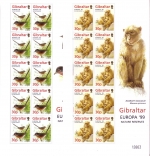 GIBRALTAR MI-NR. 852-855 POSTFRISCH(MINT) KLEINBOGENSATZ EUROPA 1999 AFFE FISCH EISVOGEL GRASMÜCKE