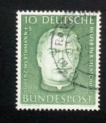 DEUTSCHLAND MI-NR. 201 GESTEMPELT(USED) WOHLFAHRT 1954 LORENZ WERTHMANN GRÜNDER DER CARITAS THEOLOGE