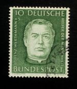 DEUTSCHLAND MI-NR. 201 GESTEMPELT(USED) WOHLFAHRT 1954 LORENZ WERTHMANN GRÜNDER DER CARITAS THEOLOGE
