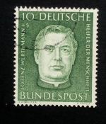 DEUTSCHLAND MI-NR. 201 GESTEMPELT(USED) WOHLFAHRT 1954 LORENZ WERTHMANN GRÜNDER DER CARITAS THEOLOGE