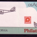 AZOREN MH 7 POSTFRISCH(MINT) FLUGZEUGE AUFDRUCK PHILATELIA `87 KÖLN