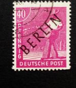 BERLIN MI-NR. 12 GESTEMPELT(USED) SCHWARZAUFDRUCK 1948
