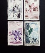 FRANKREICH MI-NR. 1100-1103 POSTFRISCH(MINT) SPORT 1956 BASKETBALL PELOTE RUGBY