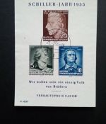 DDR BLOCK 12 GESTEMPELT(USED) SCHILLER JAHR 1955 STEMPEL ERFURT