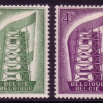 BELGIEN MI-NR. 1043-1044 * EUROPA CEPT 1956 MIT FALZ