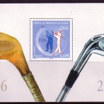 FRANKREICH BLOCK 63 POSTFRISCH IN FALTKARTE GOLFMEISTERSCHAFT 2006