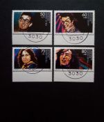 DEUTSCHLAND MI-NR. 1360-1363 GESTEMPELT(USED) JUGEND 1988 MUSIK JOHN LENNON ELVIS PRESLEY BUDDY HOLLY
