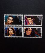 DEUTSCHLAND MI-NR. 1360-1363 GESTEMPELT(USED) JUGEND 1988 MUSIK JOHN LENNON ELVIS PRESLEY BUDDY HOLLY