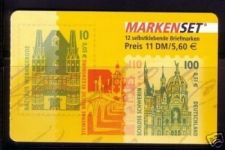 DEUTSCHLAND MH 43 GESTEMPELT(USED) SEHENSWÜRDIGKEITEN RATHAUS SELBSTKLEBEND STEMPEL FRANKFURT