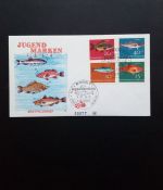 DEUTSCHLAND MI-NR. 412-415 FDC(FIDACOS) JUGEND 1964 FISCHE HERING KABELJAU ROTBARSCH