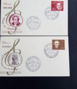 DEUTSCHLAND MI-NR. 315-319 FDC EINWEIHUNG DER BEETHOVENHALLE 1959 HÄNDEL HAYDN