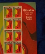 GIBRALTAR MI-NR. 1032-1035 GESTEMPELT(USED) KLEINBOGENSATZ EUROPA 2003 PLAKATKUNST