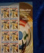 GIBRALTAR MI-NR. 1032-1035 GESTEMPELT(USED) KLEINBOGENSATZ EUROPA 2003 PLAKATKUNST