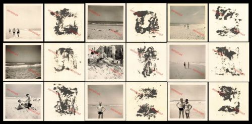 9x Fotos deutsche Soldaten baden im Atlantik bei Arcachon Frankreich