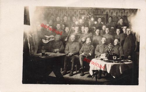 Foto-AK 1.WK Deutsche Soldaten Weihnachtsfeier Wargnies-le-Grand Frankreich