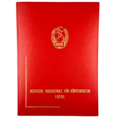 DDR Urkundenmappe DHFK Deutsche Hochschule für Körperkultur Leipzig