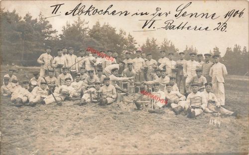 Fotokarte 1.WK deutsche Soldaten beim Abkochen Senne Sennelager