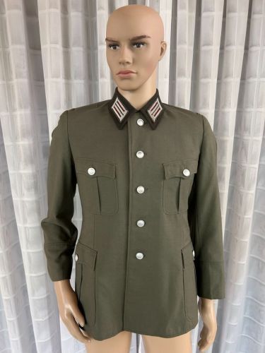 DDR NVA Uniformjacke Offizier Artillerie Gr. 23 1962 schwarzer Kragen