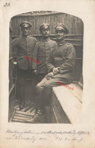 Fotokarte 1.WK deutsche Soldaten Schulterklappe 3 Ingolstadt