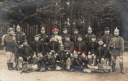 Fotokarte 1.WK deutsche Soldaten Pickelhaube Sachsen Zeithain