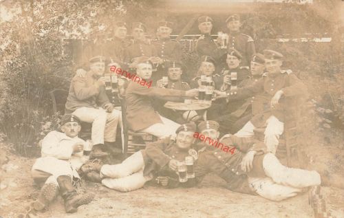 Fotokarte 1.WK Soldaten Braunschweig Totenkopf Inf.-Regt. Nr. 92 in Munsterlager