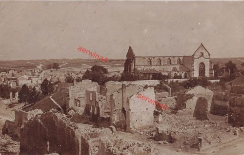 Foto-AK 1.WK zerstörtes franz. Dorf Somme-Py Frankreich
