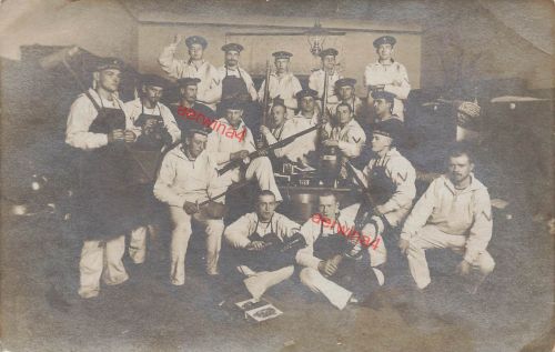 Foto-AK 1.WK Stubendienst Matrosen III. Matrosen-Art.-Abt. in Wremen bei Lehe
