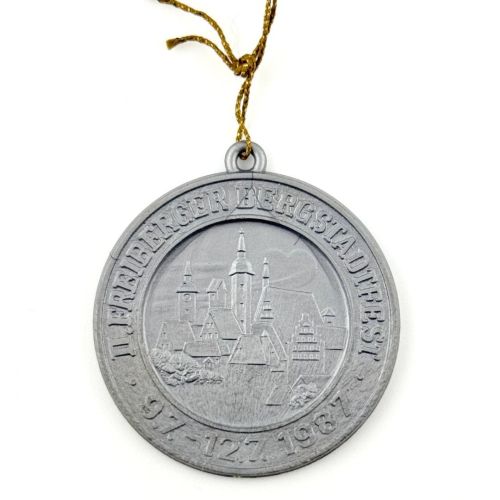 DDR Medaille Plakette IV. Freiberger Bergstadtfest 1987