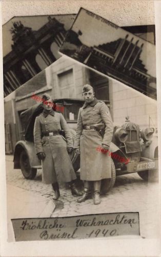 Deutsche Soldaten Kübelwagen Wanderer Weihnachten 1940 Brüssel Belgien Großfoto