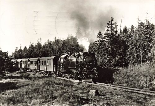 AK DDR Im Harz Brockenbahn Sachsen-Anhalt gelaufen Postkarte