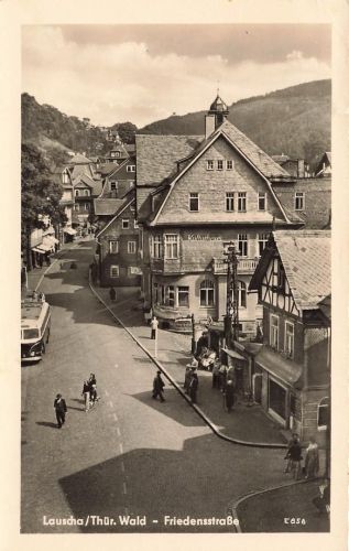AK DDR Lauscha Friedensstraße Kulturhaus Thüringen Thüringer Wald Postkarte