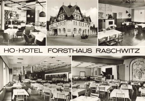 AK DDR Markkleeberg HO Hotel Forsthaus Raschwitz Innenansicht Mehrbild Sachsen