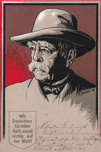 1.WK Otto von Bismarck Portrait Wir Deutschen fürchten Gott 1915 Patriotika