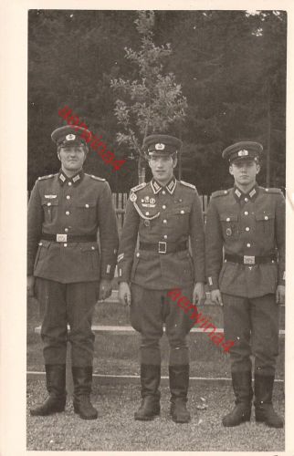 DDR NVA GT Foto Unteroffizier Feldwebel, Gefreiter und Soldat Grenztruppen