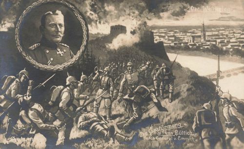 AK 1.WK Lüttich 1914 Erstürmung Fort General von Emmich Belgien Patriotika