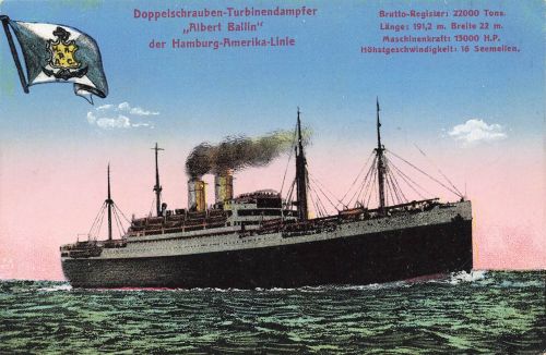 AK Doppelschrauben Trubinendampfer Albert Ballin Hamburg-Amerika-Linie