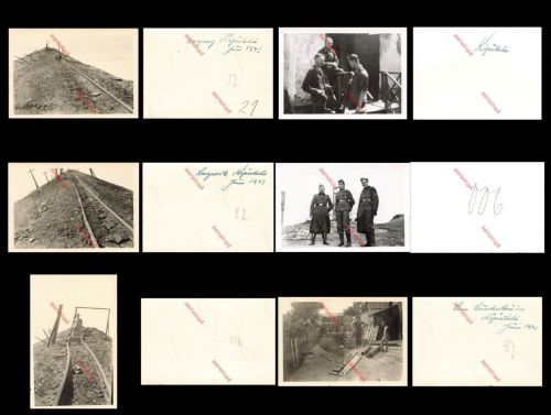 6x Fotos deutsche Soldaten am Bergwerk Kiputschi Artemiwsk Ukraine Ostfront