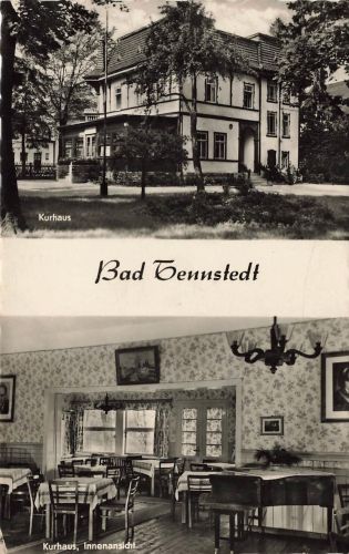 DDR AK Bad Tennstedt Kurhaus Innenansicht Außenansicht Thüringen Postkarte