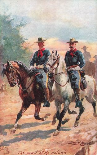 AK Künstlerkarte Harry Pane The Head of the Column Wild West Cowboys USA