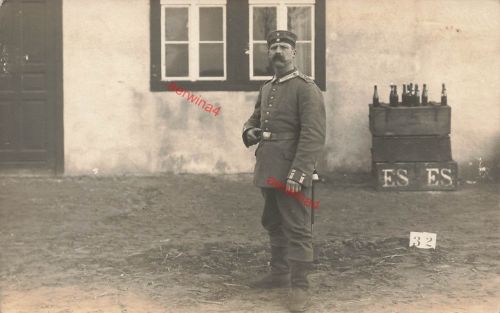 Fotokarte 1.WK Deutscher Soldat Gren.-Res.-Regt. 100 Schwersenz bei Posen