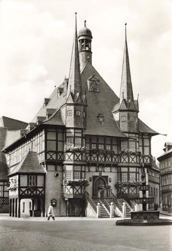 AK DDR Wernigerode Harz Rathaus Sachsen-Anhalt Postkarte