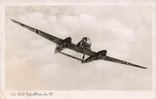 Fotokarte WW2 Aufklärungsflugzeug Focke - Wulf Fw 189